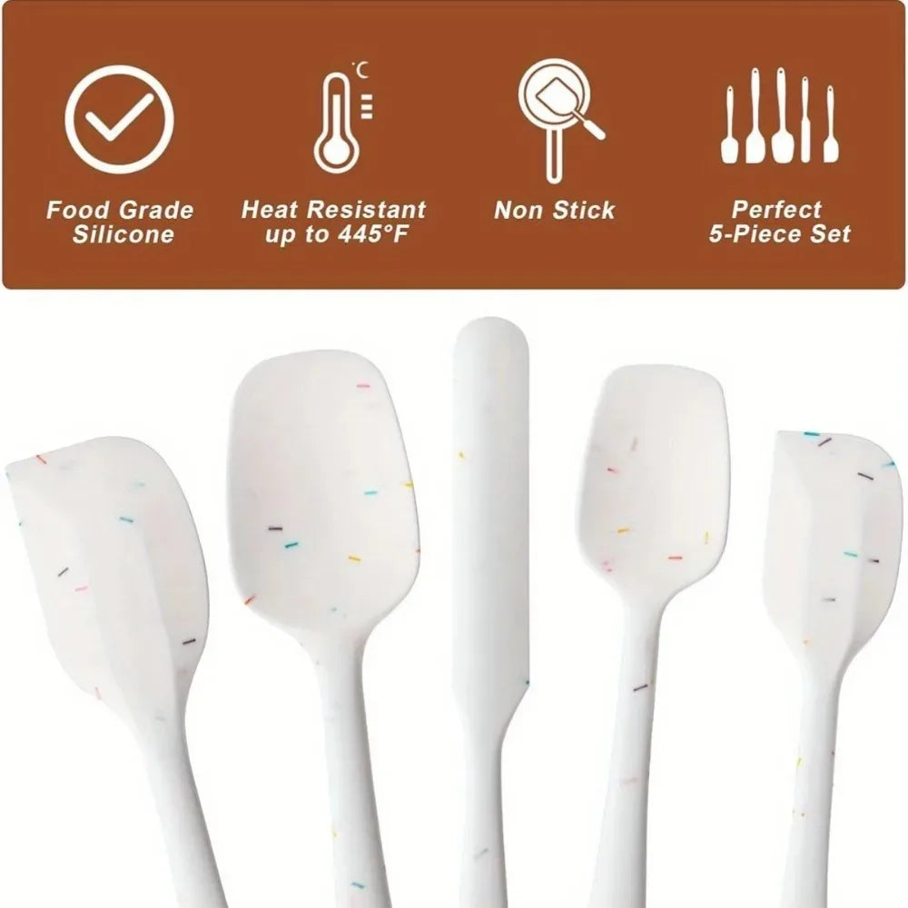 Silicone Spatula Food Grade Heat Resistant Non Stick Baking Cooking Qme