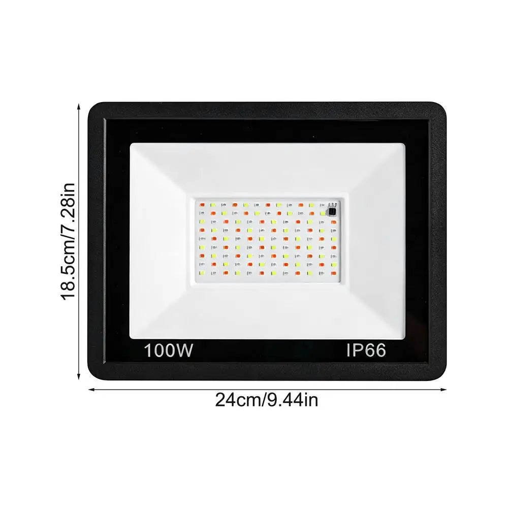 Exterior Flood Lights RGB Changing Patio Lighting Remote Control Qme 100W China Mainland
