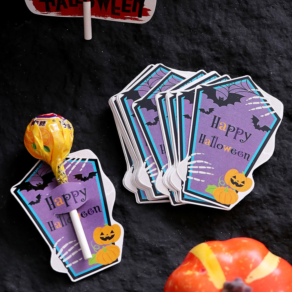 Halloween Lollipop Cards—Pack of 30: Fun Halloween Candy Cards for Kids, Featuring 4 Different Halloween Designs to Celebrate Qme