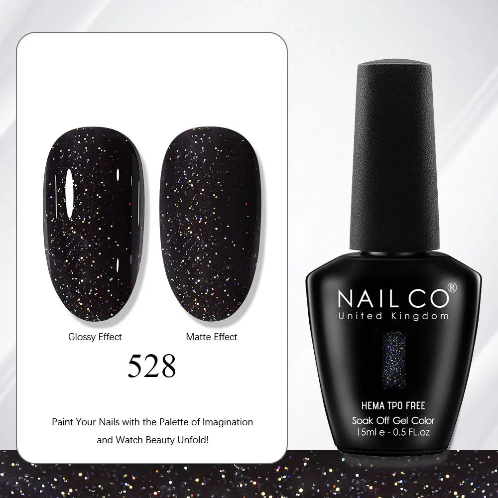 NAILCO Gel Nail Polish Nails Semi-permanent UV Varnish Glitter Glass