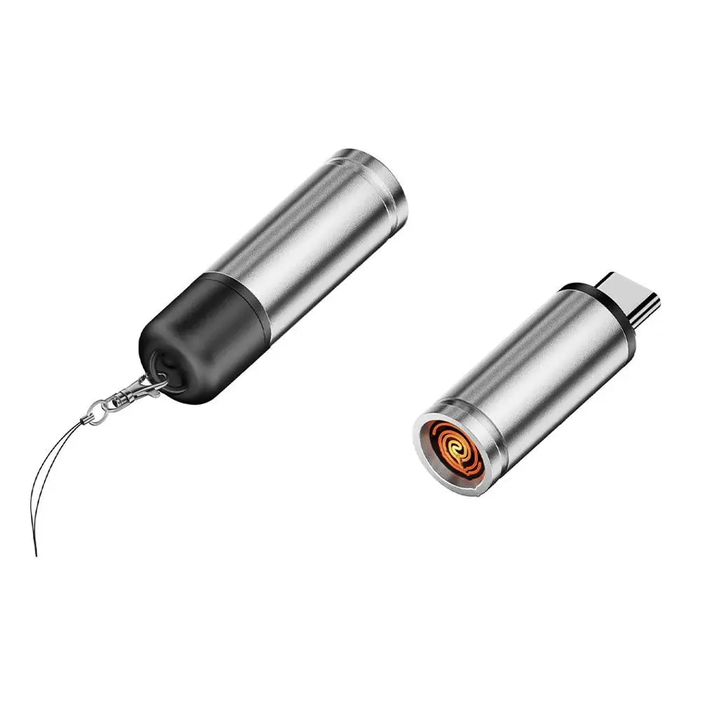 NEW Electric Lighter Type C Cable Lighter For IPhones 15 16 Tablets Safety Switch Windproof With Rechargeable Flameless Igniter Qme sliver