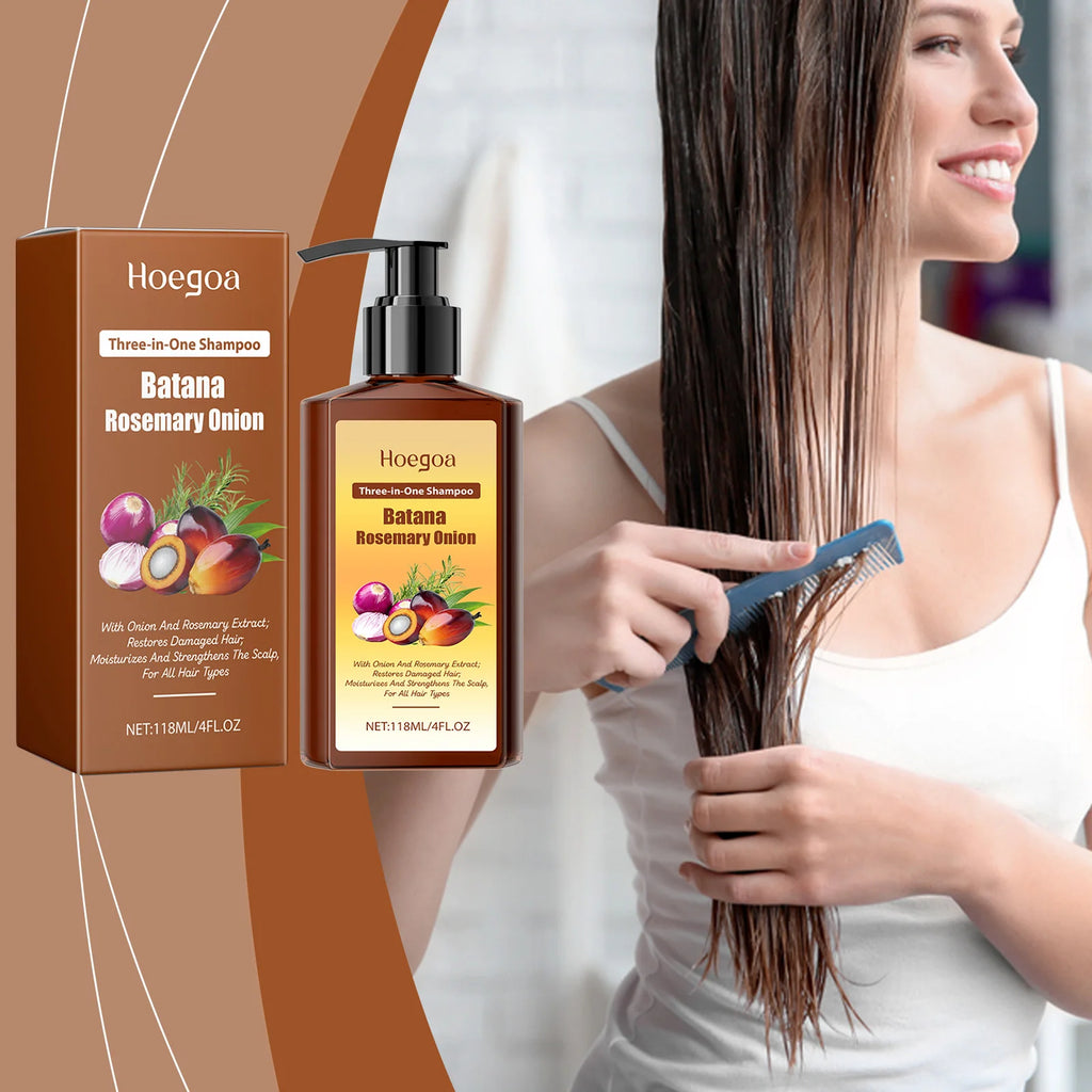 Batana Hair Growth Shampoo Nourish Hair Follicles Strengthen Root Smooth Frizzy Anti Hair Loss Treatment Thickening Hair Shampoo Qme