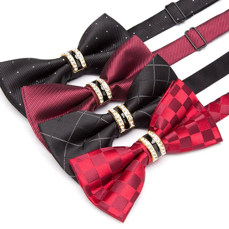 Men's Stripe Luxury Bowtie Necktie Formal Business Wedding Party Qme