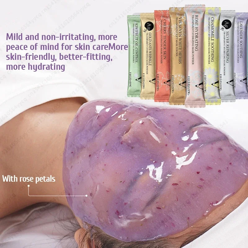 Moisturizing Salon SPA Soft Hydro Jelly Mask Powder Face Skin Care Whitening Rose Collagen Peel Off DIY Rubber Facial Jellymask Qme