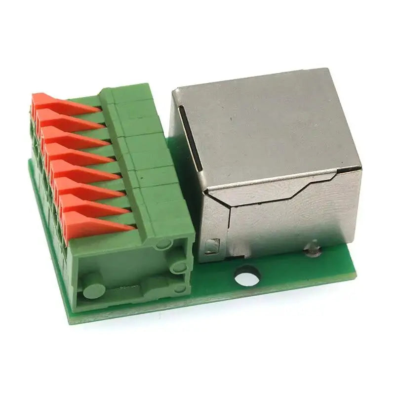 1Pc Data Adapter Board Female Socket Guide Rail Installation Terminals Connector RJ45 Network Port Terminal Block Welding Free. Qme