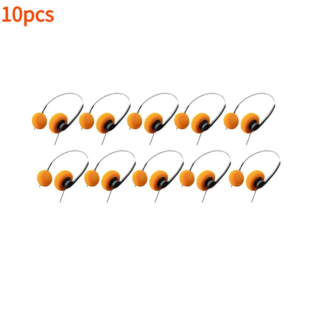 INS Japanese Retro Headphones Nostalgic Headsets HiFi MP3 Walkman Headphones Sports Photo Props Wired Earphone Personality Qme orange-10PCS
