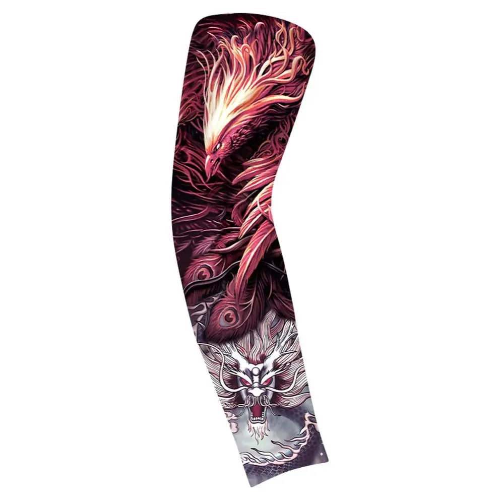 Flower Arm Pattern Flower Arm Tattoo Sleeve Breathable Thin Men Sunscreen Sleeve UV Protection Long-sleeved Ice Silk Arm Sleeve Qme style 10