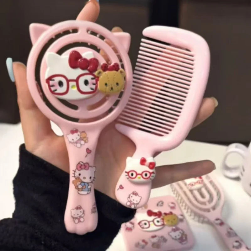 Hello Kitty High-Style Volumizing Air-Cushion Brush Openwork Ribbed Brush Massage Air-Cushion Brush Straightening Kit Qme