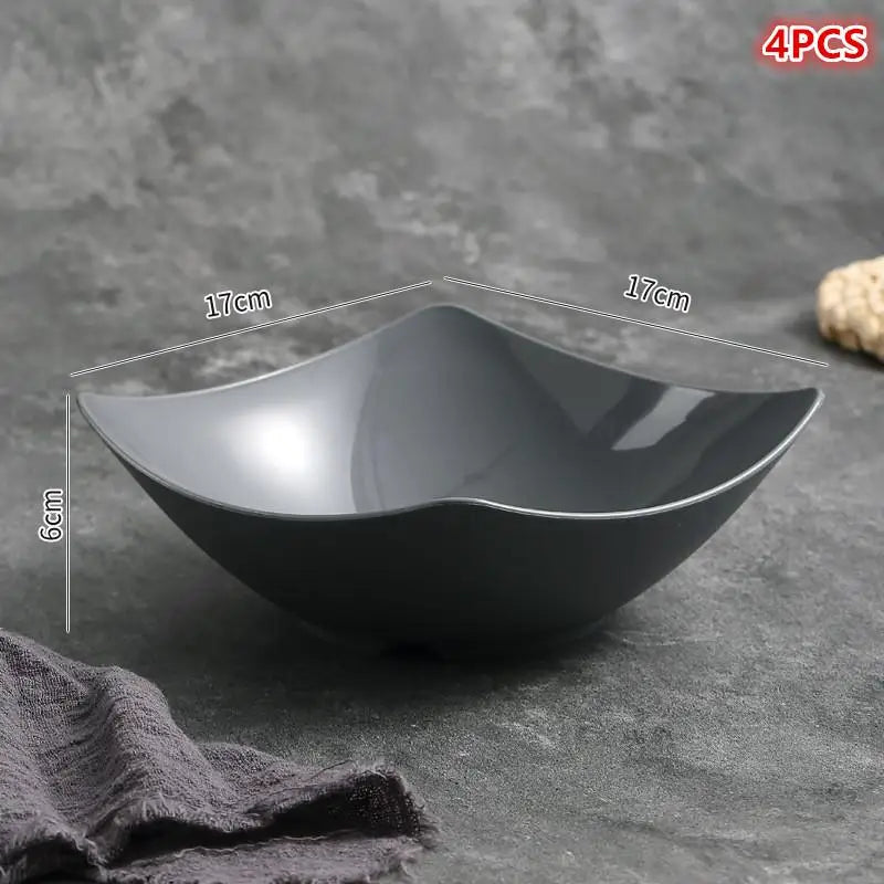 Plastic Salad Mixing Bowls Premium Multipurpose Fruit Vegetable Qme Gray