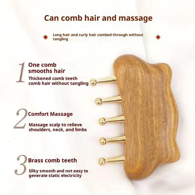Portable Brass Gua Sha Tool Meridian Lymphatic Massage Muscle Relief Qme