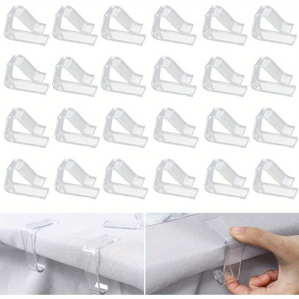 4pcs/8pcs, Tablecloth Fixture, Clear Plastic Tablecloth Clips - Transparent Table Cloth Hold Down Clips For Indoor Qme