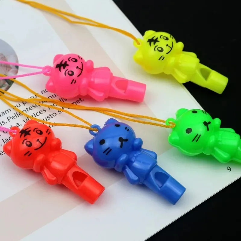 10PCS Random style Cute Animal Cat Plastic Whistle Referee Sport Cheerleading Toys And Kids Children Birthday Party Favors Gifts Qme
