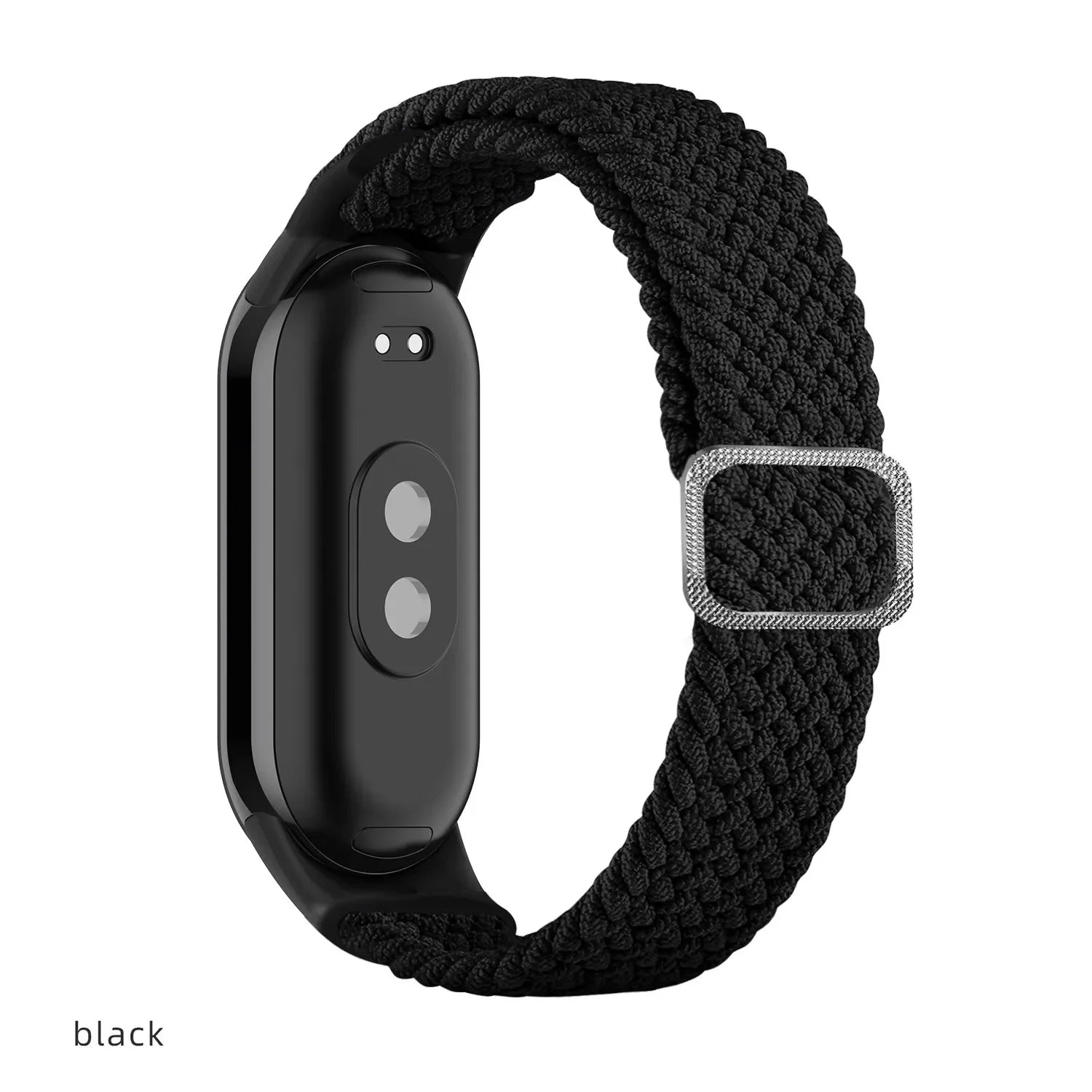 Elastic Nylon Adjustable Watchband for Xiaomi Mi Band 8 / NFC Replacement Bracelet Men Women Sport Strap Qme Black
