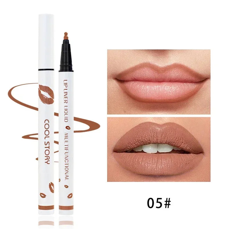 Matte Soft Lip Liner Liquid Lipliner Pencil Long Lasting Lips Cosmetic Tool Stick Quick Drying Smudge Proof Natural Lipstick Pen Qme 05