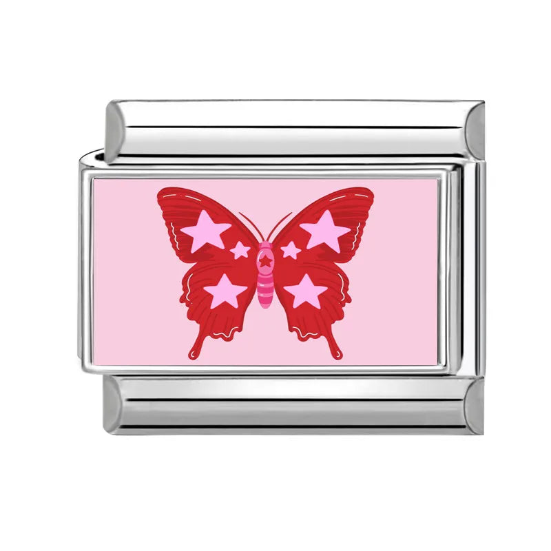 2025 New Cute Rabbit Cats Heart Flowers Italian Charm Link fit 9mm Stainless Steel Jewelry DIY Making Bracelets Gifts Wholesale Qme Style 21