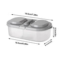 Double-compartment Airtight Food Storage Container Lid Plastic Flip Qme Grey