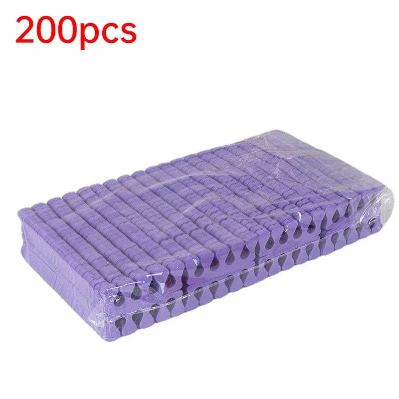 100 Nail Art Toe Separators Fingers Foots Sponge Soft UV Gel Polish Qme 200PCS puple