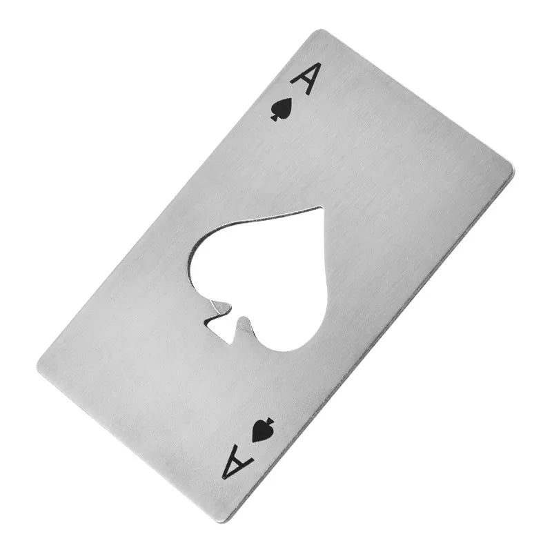 Personalized Credit Card Bottle Opener, Creative Poker Stainless Steel Beer Bottle Opener, Kitchen Bar Tools Qme Silver
