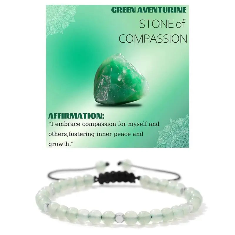 4mm Hematite And Natural Stone Bead Braided Adjustable Bracelet Suitable For Men And Women Daily Wear Holiday Gift Jewelry Qme A11