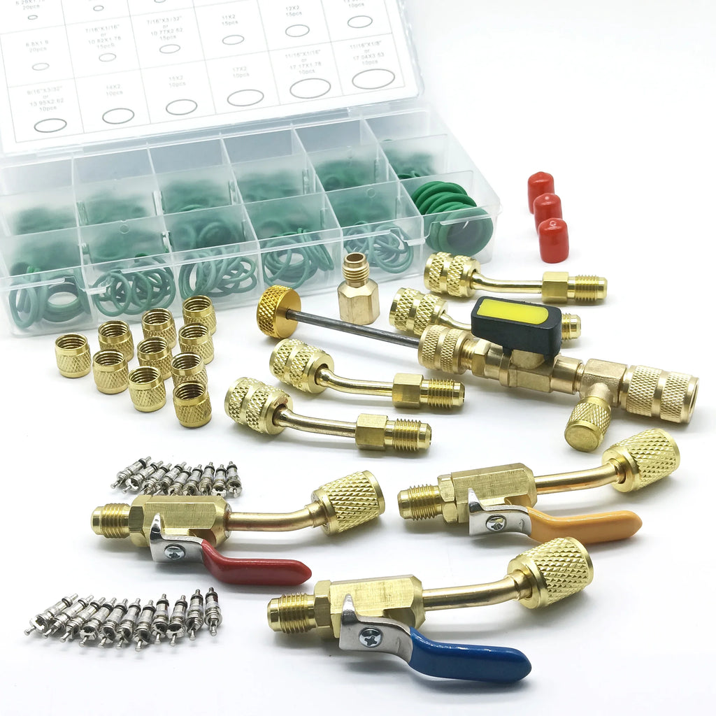 Valve Core Remover Installer Tool, R410A R22 AC Schrader Valve Core Remover, Dual Size 1/4" & 5/16" Port HVAC Valve Core Removal Qme