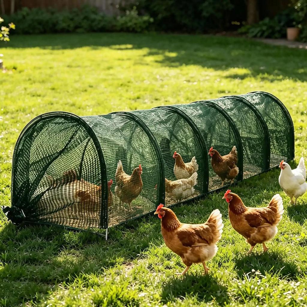 Yard Outside Chicken Tunnels Foldable Long Quick Installation Qme