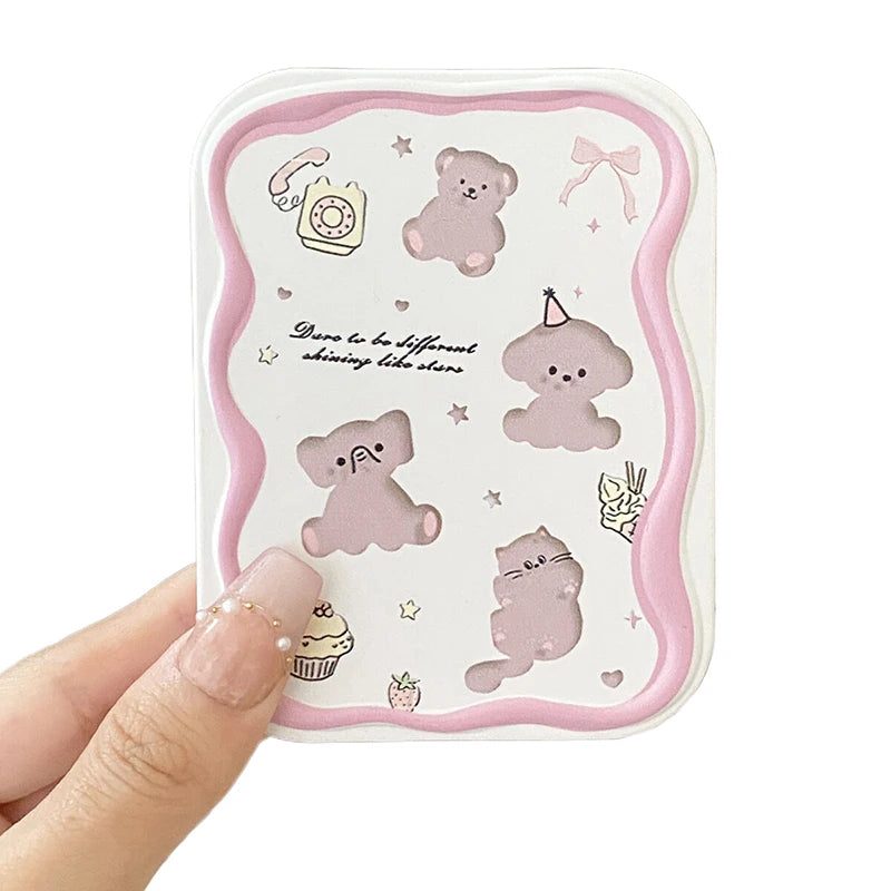 Portable Creative Women Girls Handheld Mirror Cartoon Cute Bear Qme Default Title