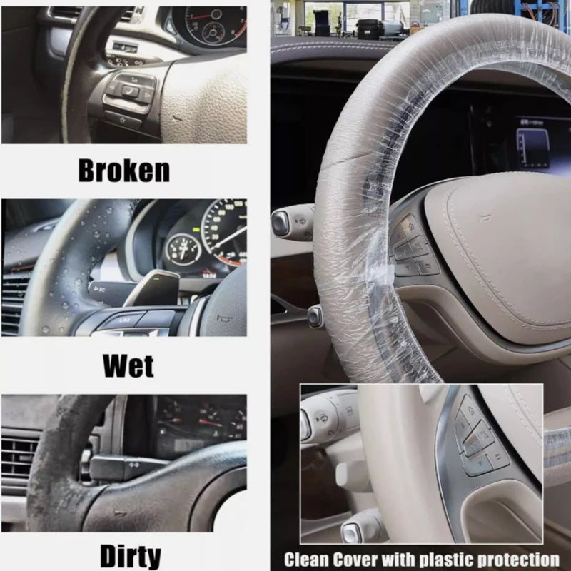 Universal Gear Cover Disposable Transparent Steering Wheel Elastic Qme