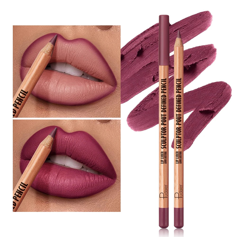 Matte Creamy Lip Liner Pencil Define Lips Natural Plumping Long Qme