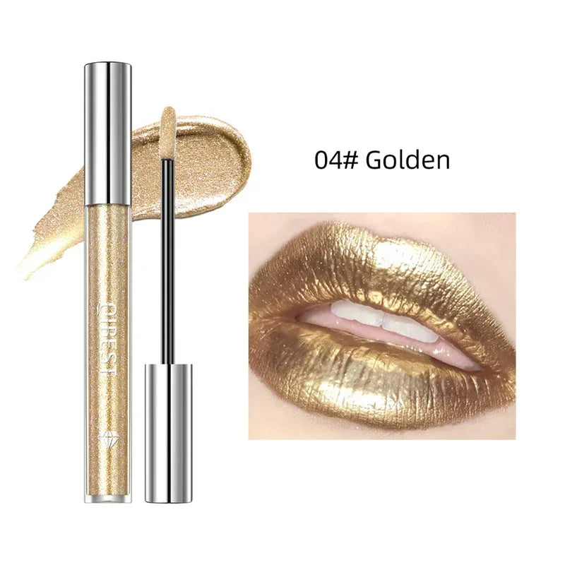15 Colors Glitter Liquid Lipglaze Tint Laser Holographic Lipsticks Cosmetics Shiny Pigment Waterproof Makeup Women Lipglosses Qme B-04