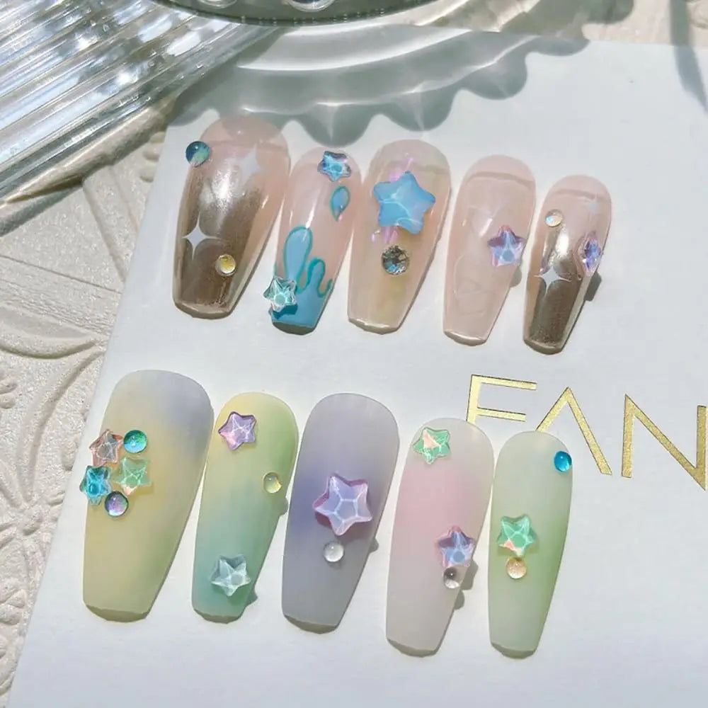Mocha Star Love Nail Charms Nails 3D Mini Rhinestones Art Gems Qme