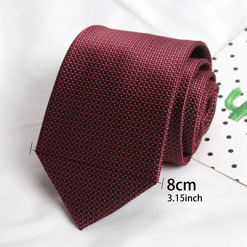 Men's Luxury Burgundy Jacquard Ties Mens Necktie Paisley Groom Neck Qme