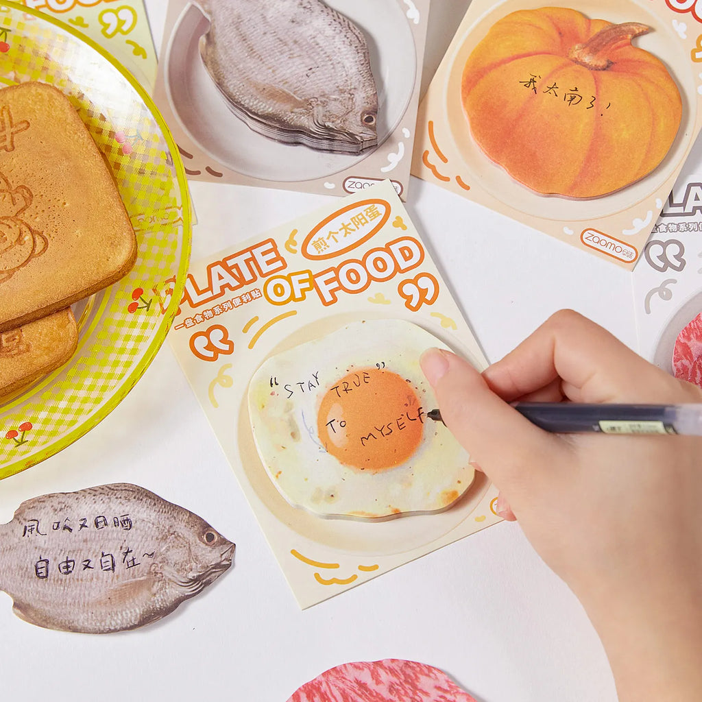30pcs，Kawaii Stationery，Food shape Notes Sticky，Self-Sticky Note Pads，for Daily to-do list Study Work，School Office Stationery Qme
