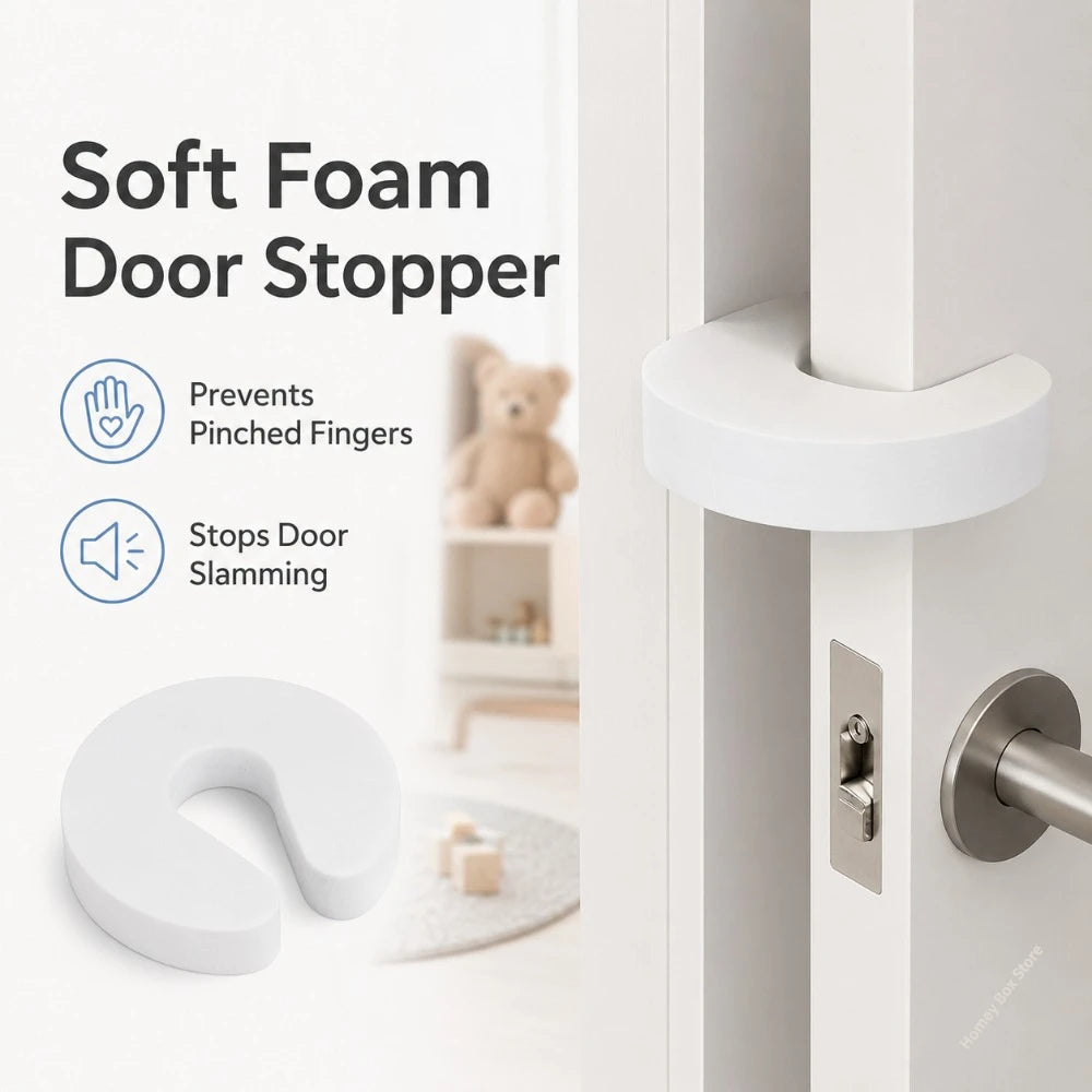 Finger Protector Door Clip Soft Foam Door Stopper 2/4/6Pcs Anti-pinch Guard Hardware for Kitchen Bedroom Household Doors Qme