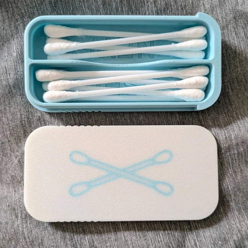 Mini Sliding Cotton Swab Storage Box Portable Case Travel Daily Use Qme