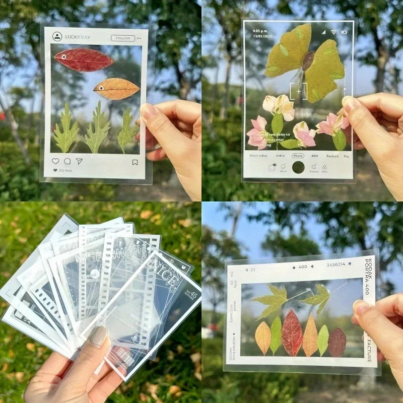 20PCS Transparent Self-adhesive Paper DIY Handicrafts - Suitable for Decorating Scrapbooks and Bookmarks Qme