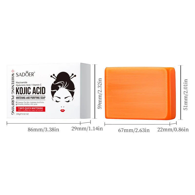 Kojic Acid Whitening Cleansing Soap Facial Body Containing Qme