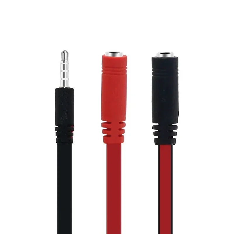 3.5mm Male To Female Mic Headphone Jack Audio Adapter Cable Headphone Splitter 3 for IPhone Samsung Laptop Microphone MP3 Player Qme