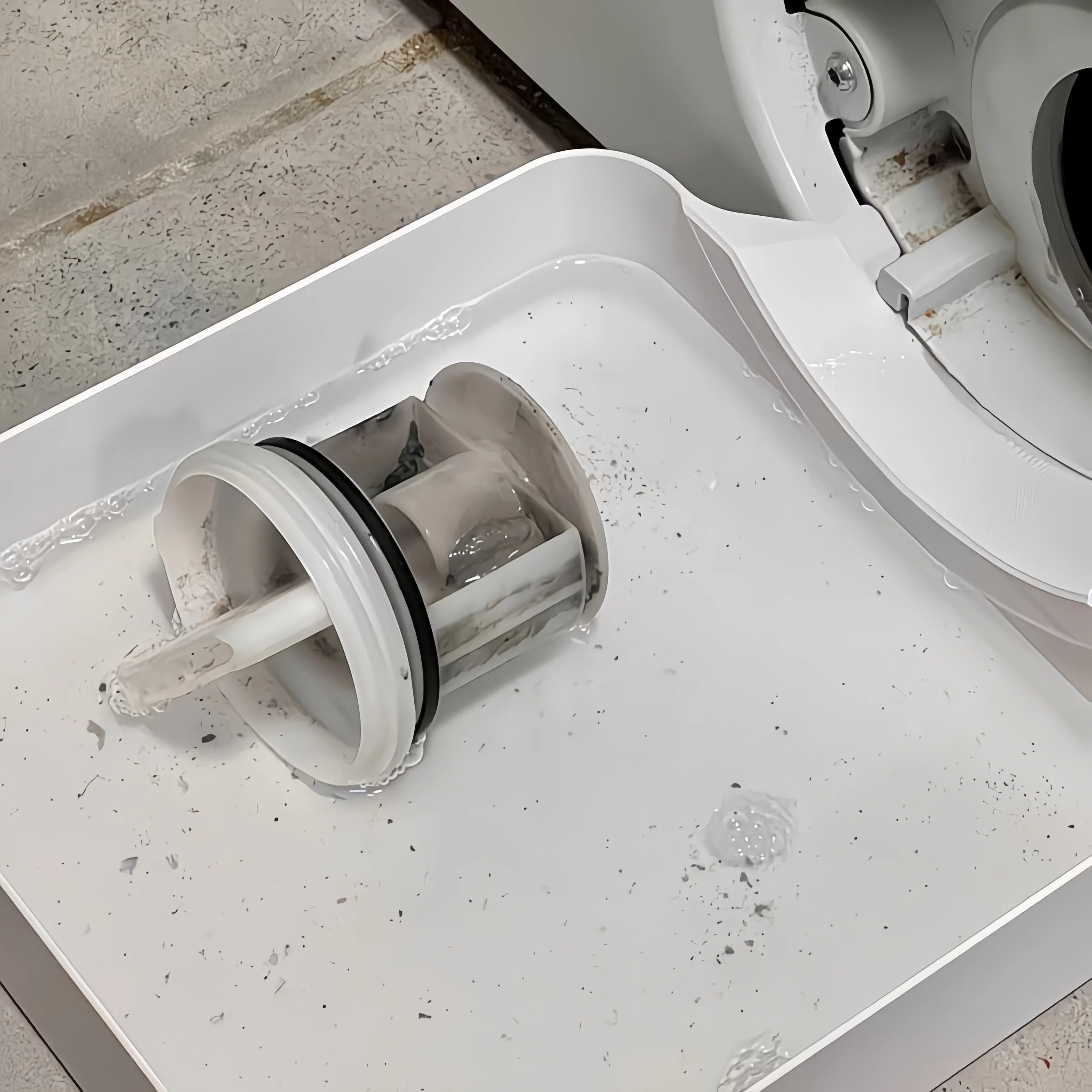 1 Washing Machine Drain Water Collection Tray, No Overflow, Lint Filter and Foreign Object Collection Drip Tray, Clean Laundry Qme