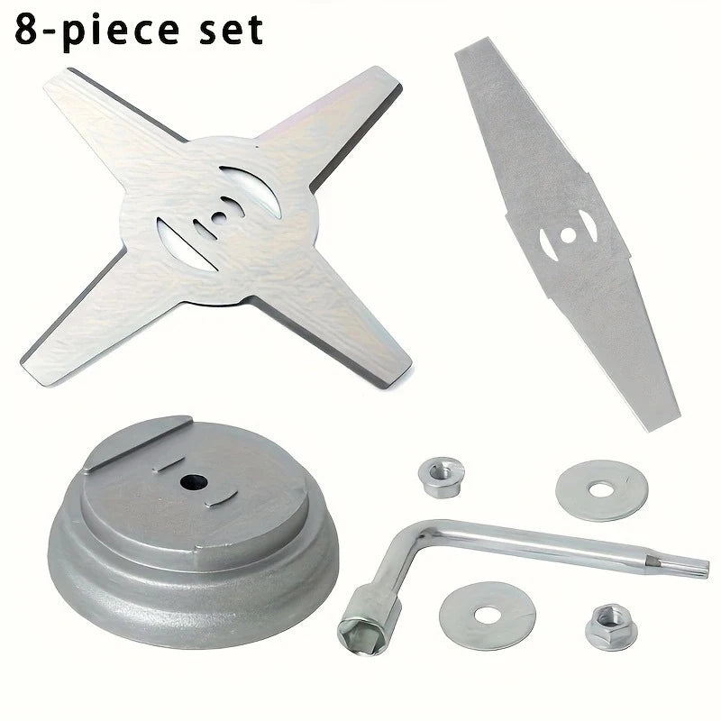 Manganese Steel Metal Grass String Trimmer Head High Performance Thickened Circular Blade Garden Tool Parts Durable Alloy Teeth Qme 8Pcs