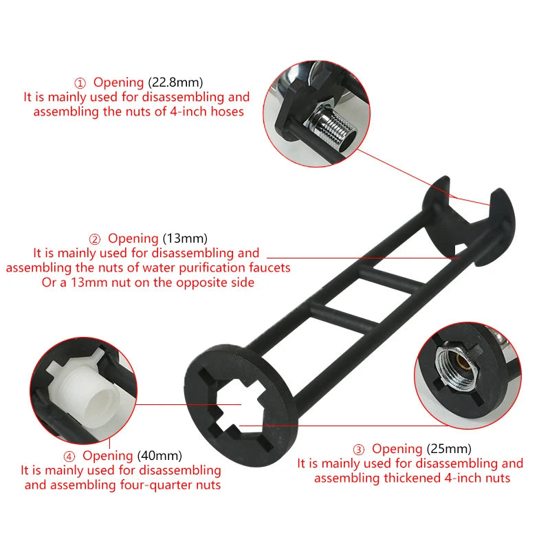 Multi Functional Faucet Installation Wrench Sink Water Pipe Angle Qme