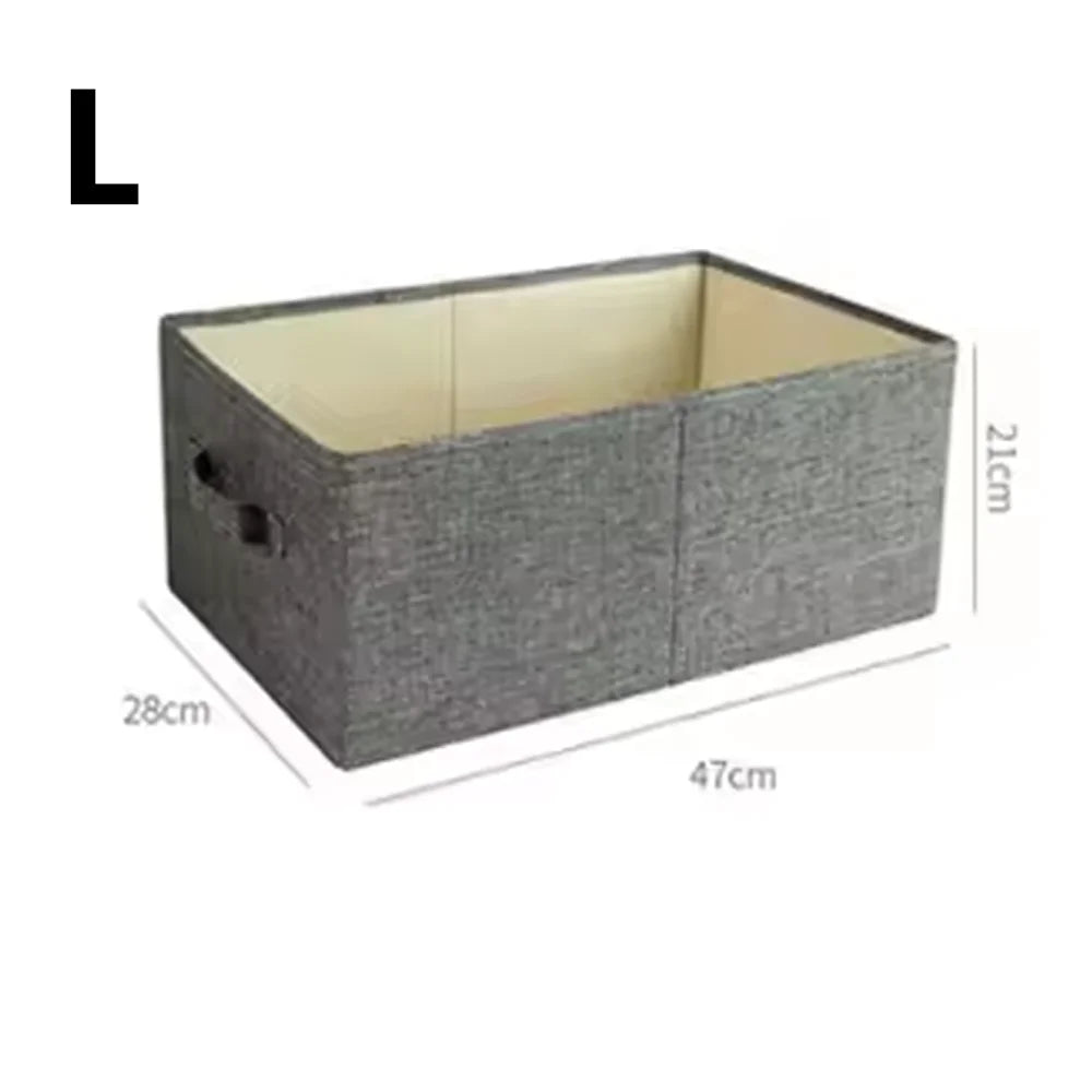 Double-Door Drawer Style Foldable Cotton Linen Storage Box Thickened PP Board Clothes & Pants Organizer Washable Qme L