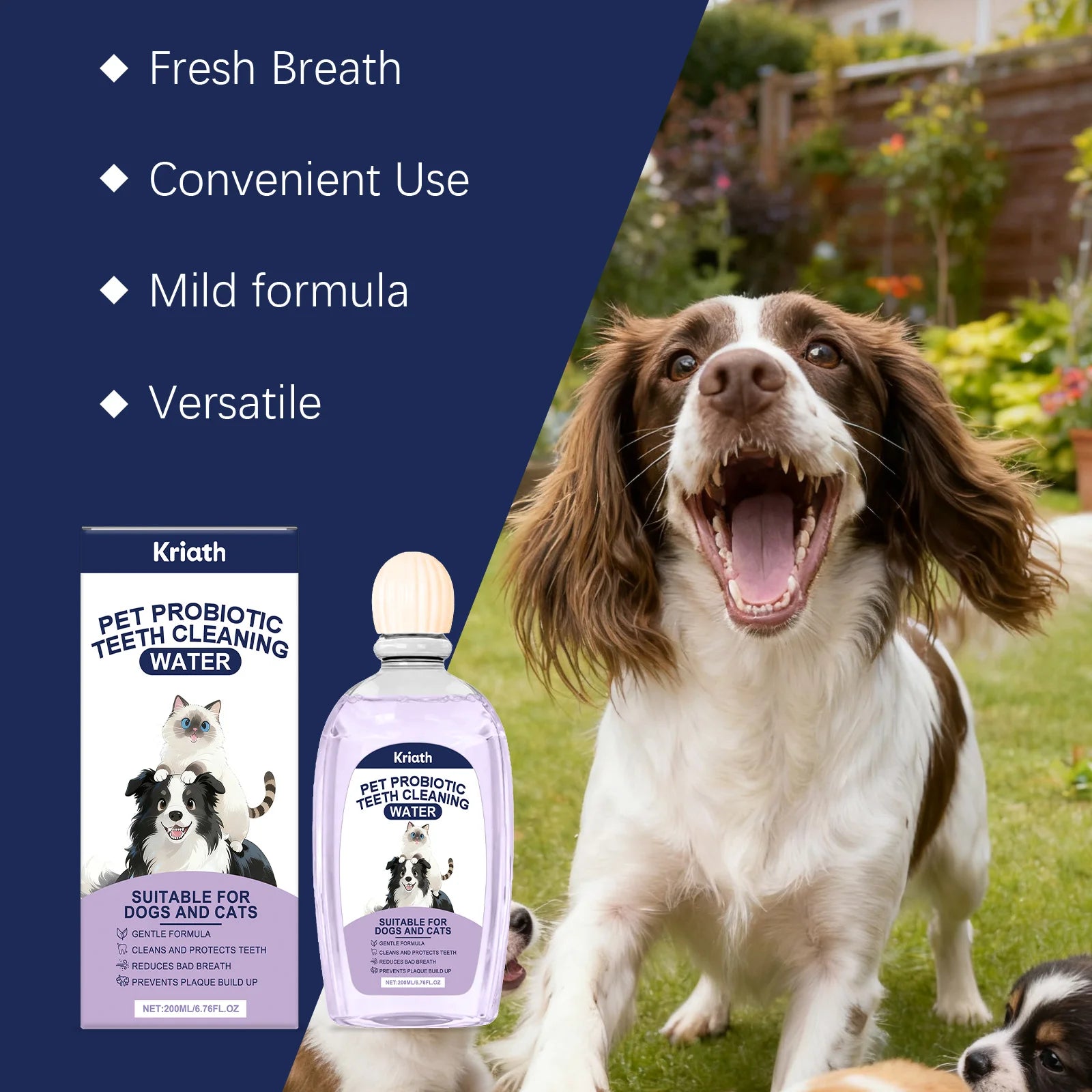 Pet Oral Care Solution Effectively Reducing Plaque and Plaque Accumulation Prevent Bad Breath Promote Gum Health Pet Oral Cleane Qme