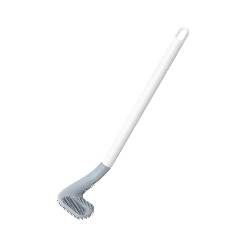 Silicone Golf Toilet Brush with Holder Set, Wall Mounted Deep Clean Toilet Cleaner Brush, No Dead Corner for Bathroom Qme White