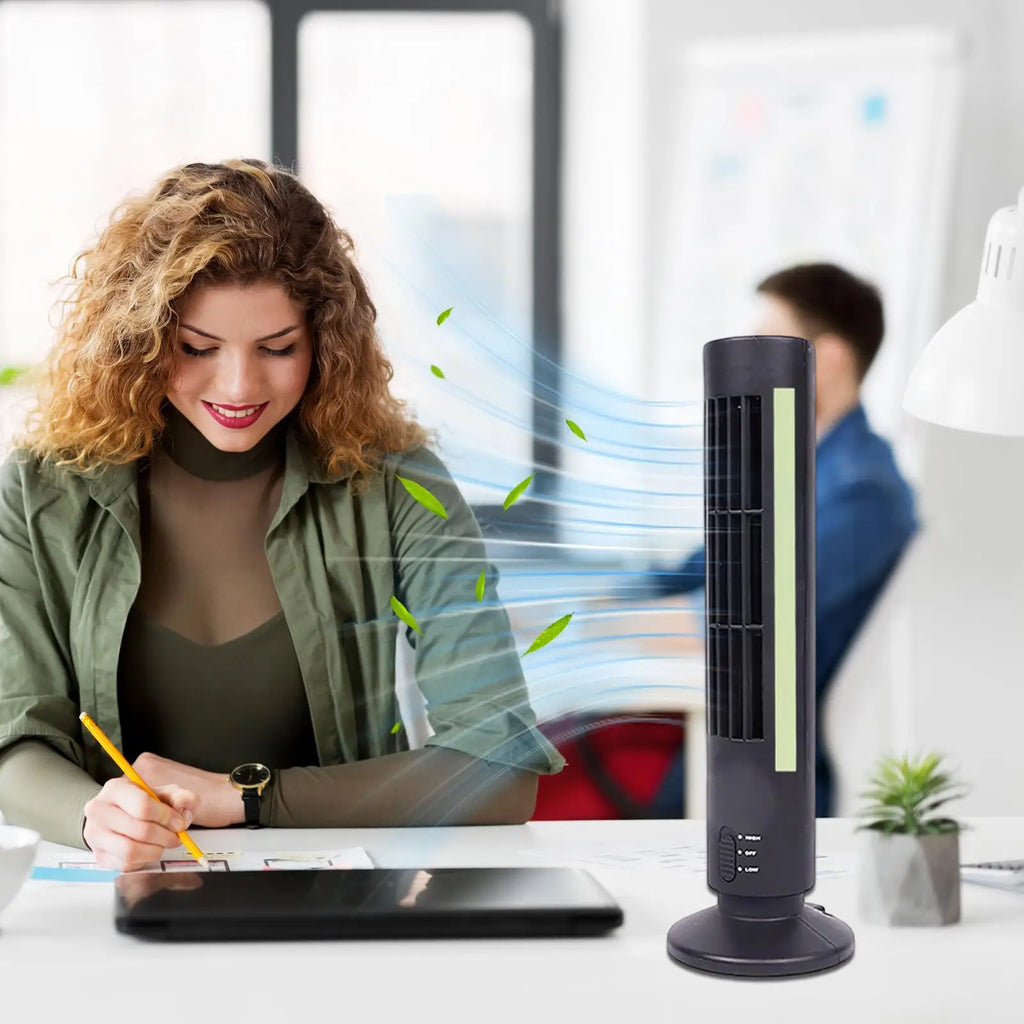Bladeless Fan Powerful Low Noise Space Saving Blower Plug-in Tower Qme