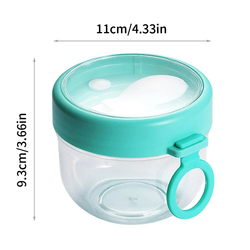 Spoon Meal Prep Containers Reusable Overnight Oats Jar Container Qme