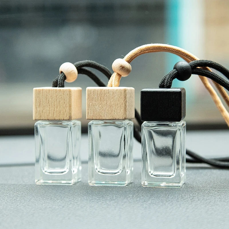 Air Freshener Scent Perfume Bottle Ornament Pendant Square Cap Empty Qme