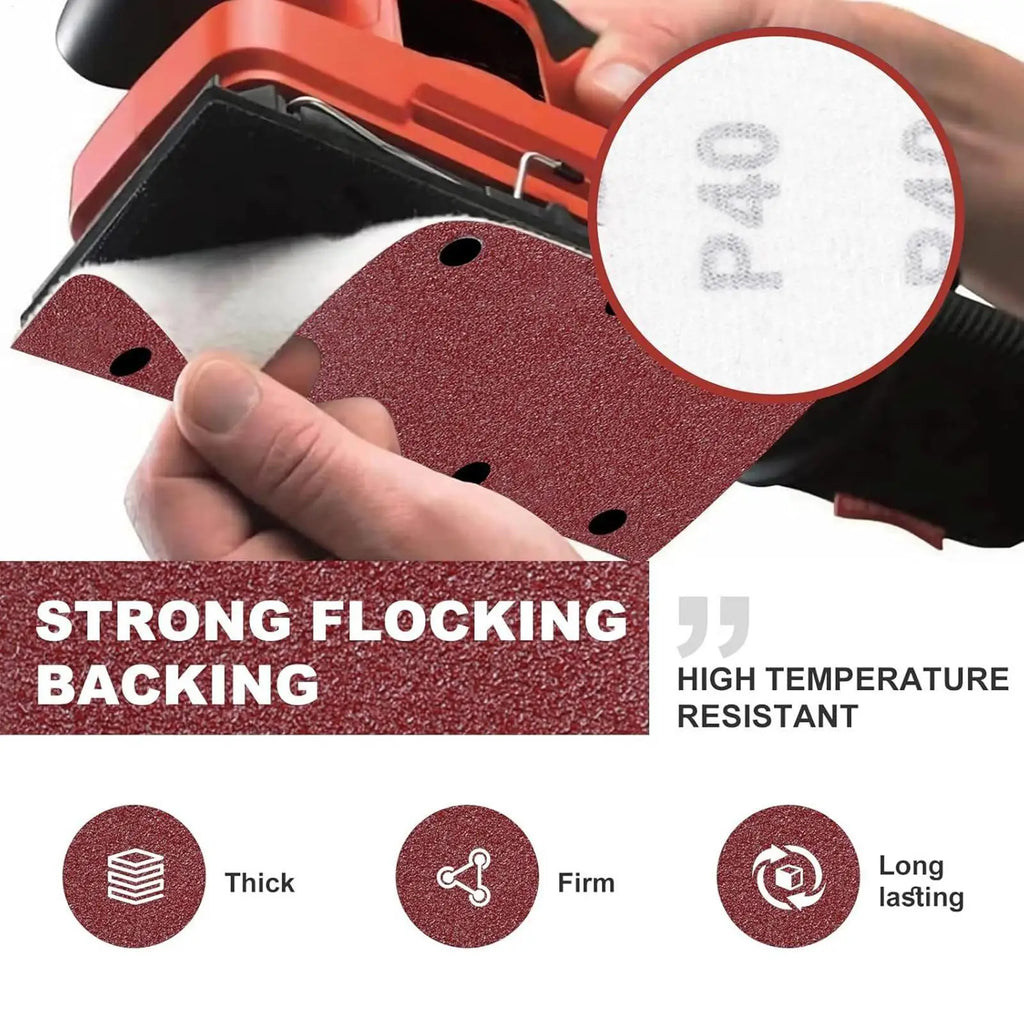 Orbital Sander Pads 120 Pieces 8-Hole Sander Sanding Disc Sheets Anti-Clog Sheets For Furniture Drywall Stone Home Deck Qme