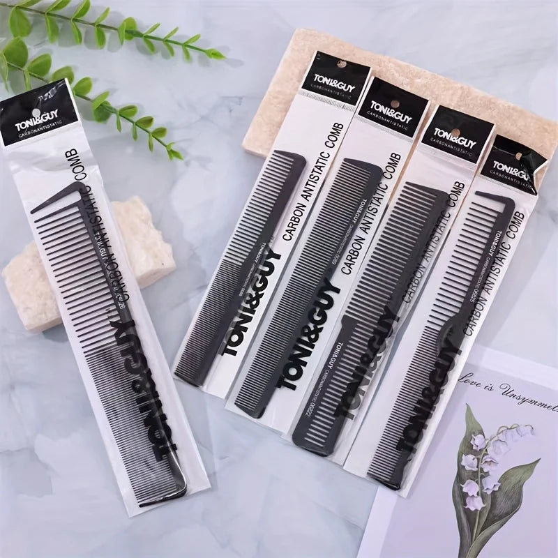 5pcs Carbon Fiber Hair Combs Set-Professional Styling Brushes for Salon,Barber and Home Use,Styling Brushes|Durable Hair Brushes Qme