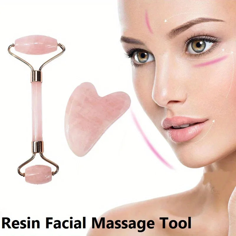 Facial Massage Roller With Gua Sha Stone Multifunctional Massager For Body Eye Acupoint Relief Anti-Aging Daily Skin Care Tools Qme