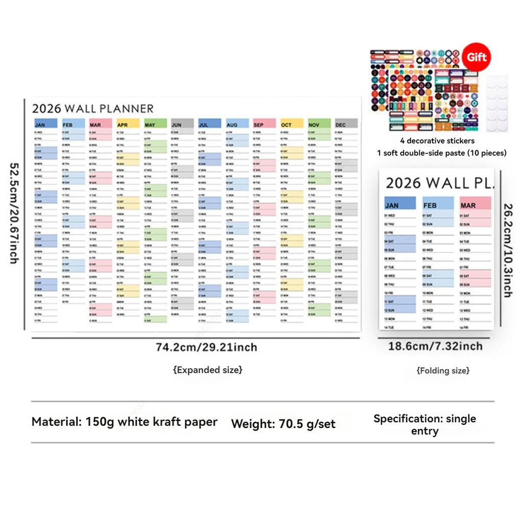 2026 Calendar, Large Calendar Kawaii To Do List Planner Target , Schedule Planner, Large Multi Month Reusable Poster Qme